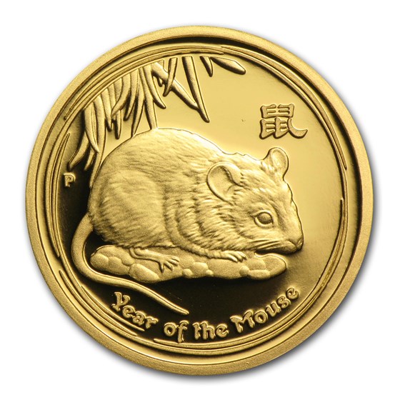 2008 Australia 1/4 oz Gold Lunar Mouse Proof (Series II) 2008 Australia 1/4 oz Gold Lunar Mouse Proof (Series II)